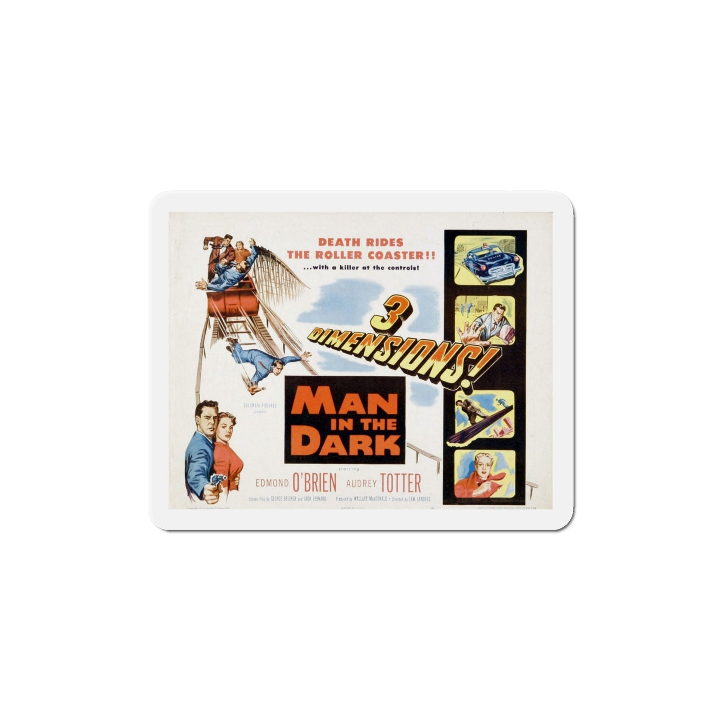 Man in the Dark 1953 Movie Poster Die-Cut Magnet-6 Inch-The Sticker Space