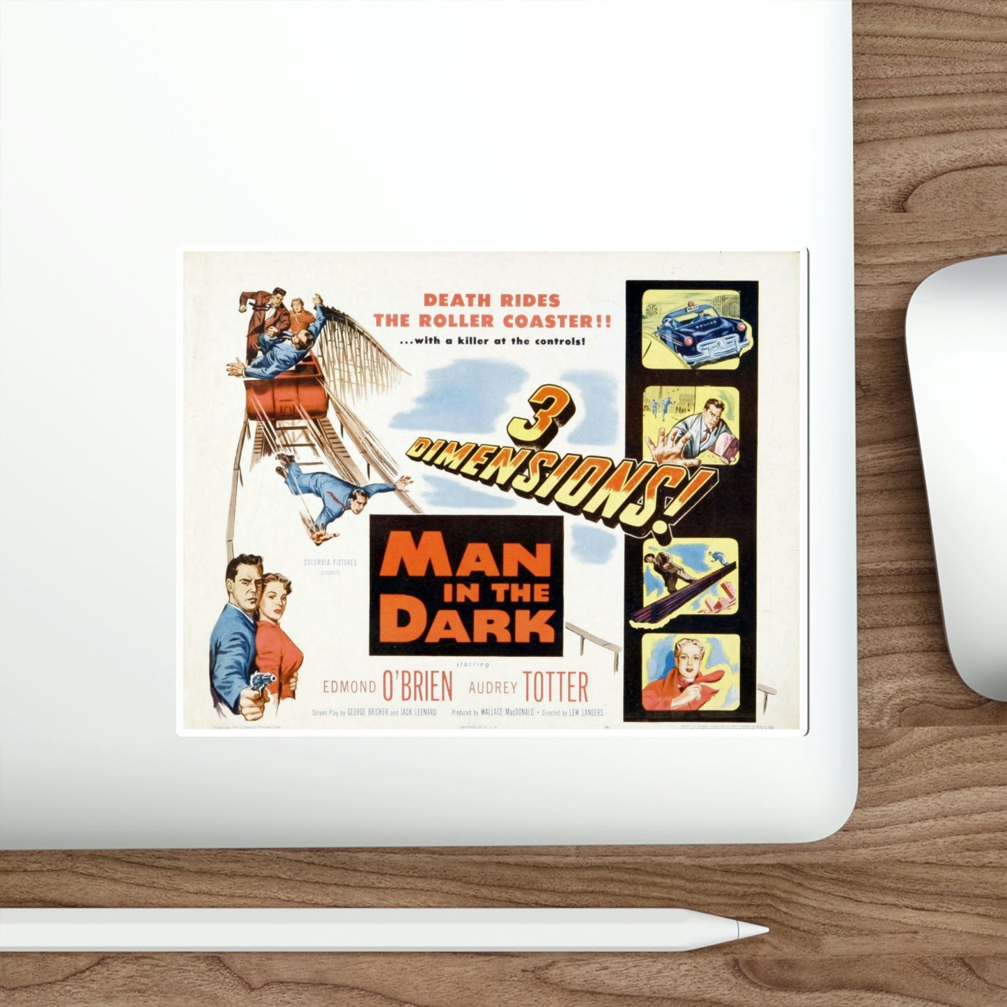 Man in the Dark 1953 Movie Poster STICKER Vinyl Die-Cut Decal-The Sticker Space