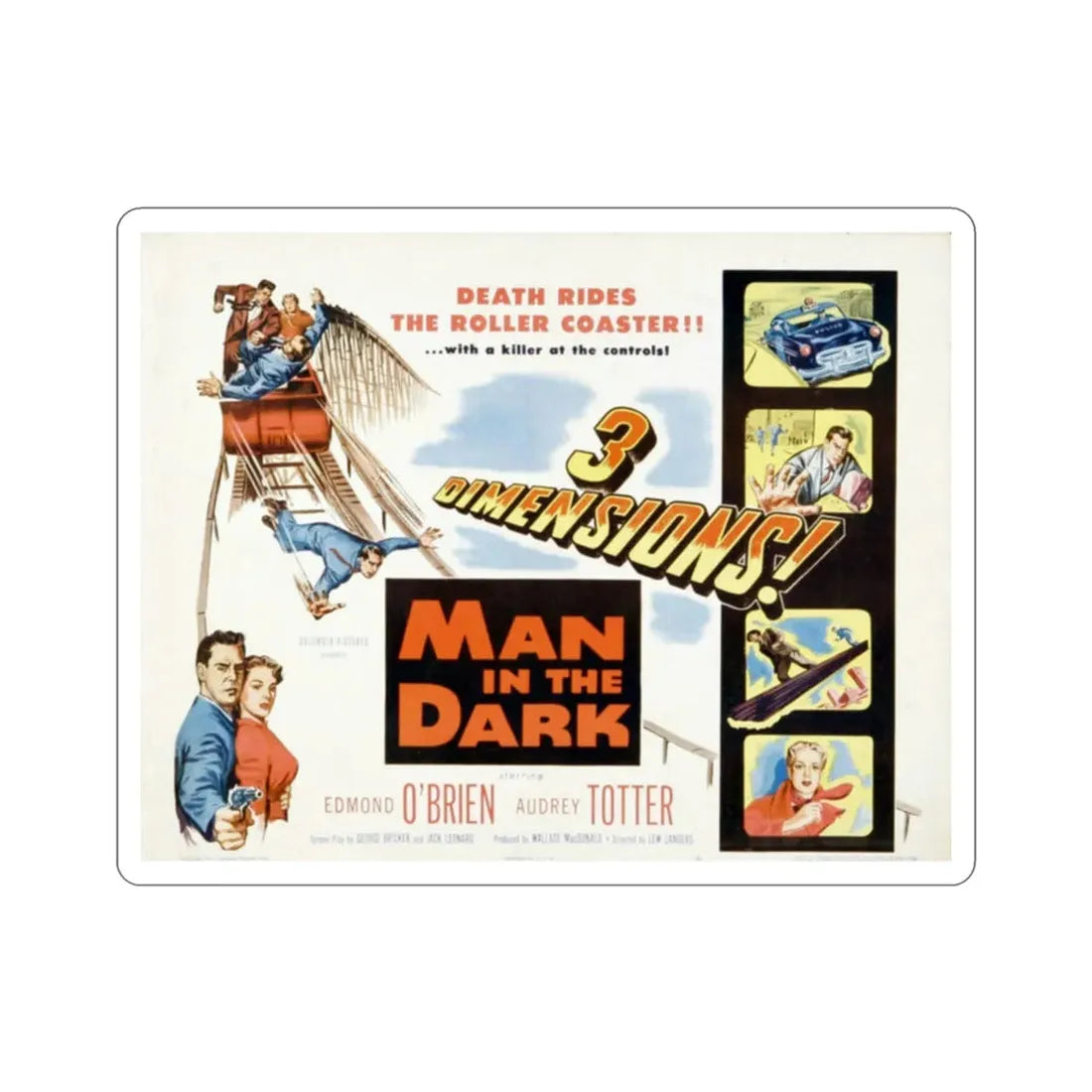 Man in the Dark 1953 Movie Poster STICKER Vinyl Die-Cut Decal - The Sticker Space