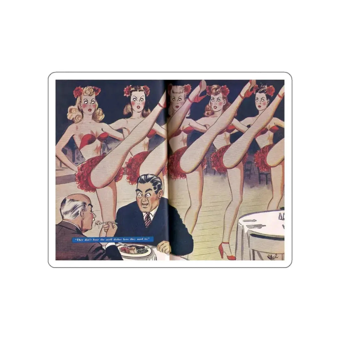 Man Junior cartoon illustration, October 1948 (Magazine Illustration) STICKER Vinyl Die-Cut Decal - The Sticker Space