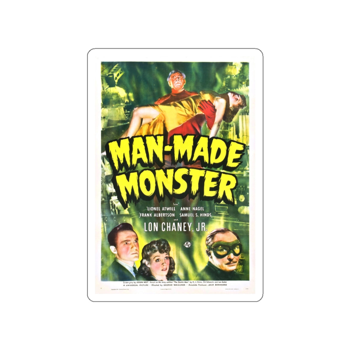 MAN-MADE MONSTER 1941 Movie Poster STICKER Vinyl Die-Cut Decal-White-The Sticker Space