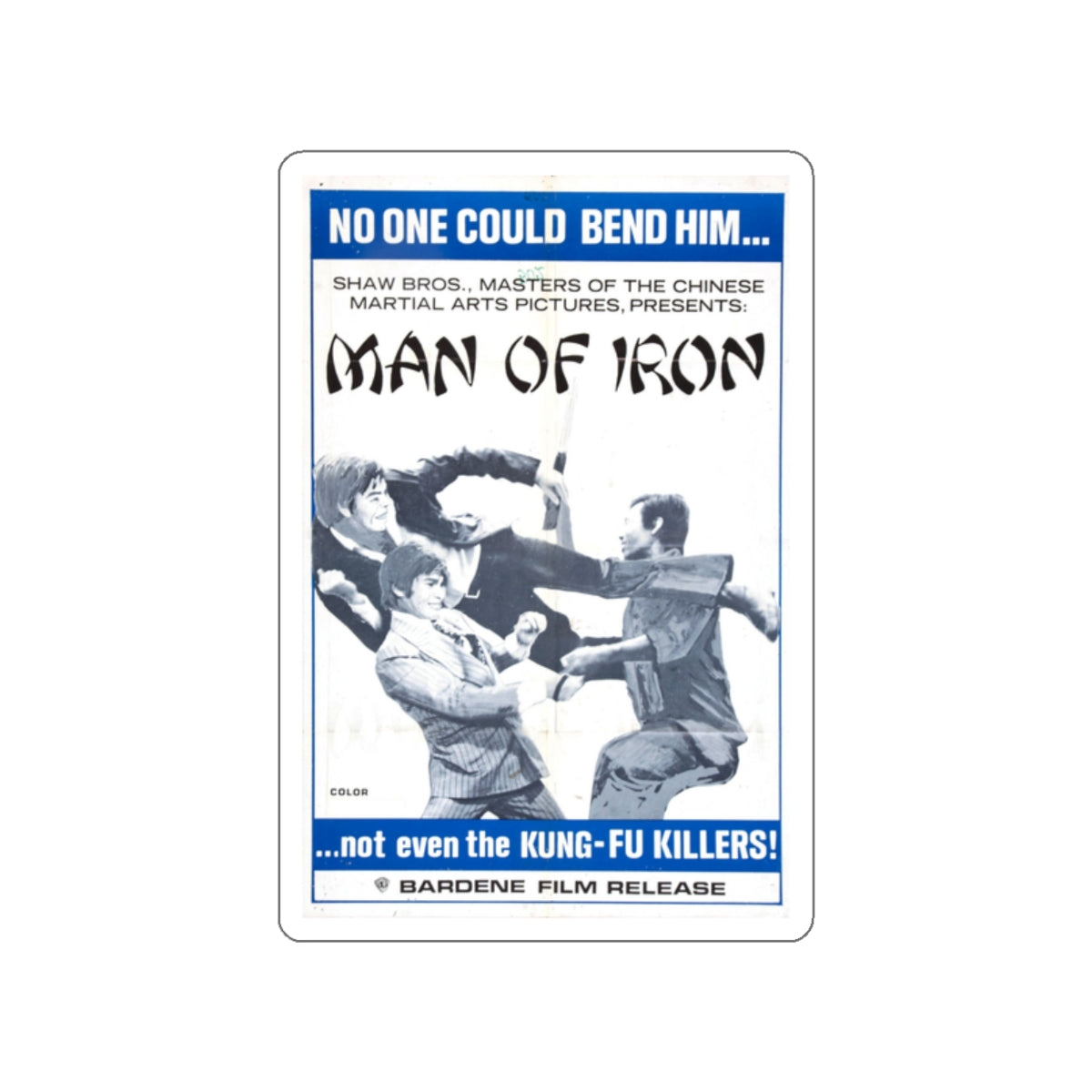 MAN OF IRON 1972 Movie Poster STICKER Vinyl Die-Cut Decal-2 Inch-The Sticker Space