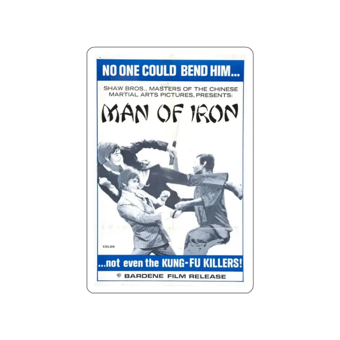 MAN OF IRON 1972 Movie Poster STICKER Vinyl Die-Cut Decal - The Sticker Space