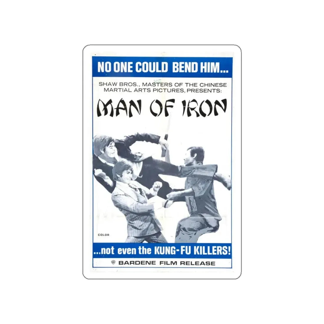 MAN OF IRON 1972 Movie Poster STICKER Vinyl Die-Cut Decal - The Sticker Space
