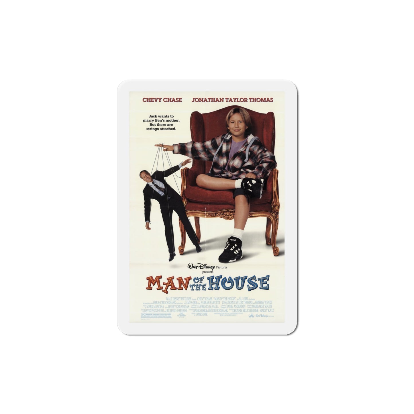 Man Of The House 1995 Movie Poster Die-Cut Magnet-4" x 4"-The Sticker Space