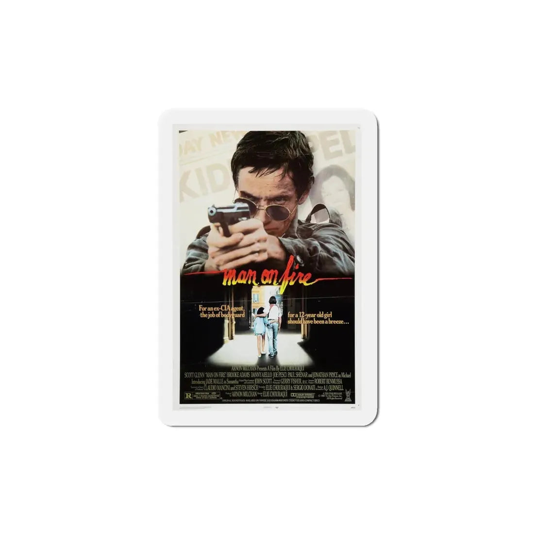 Man on Fire 1987 Movie Poster Refrigerator Magnet - The Sticker Space