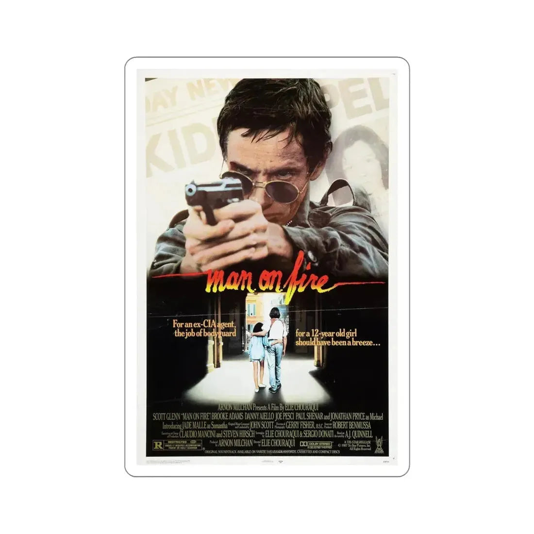 Man on Fire 1987 Movie Poster STICKER Vinyl Die-Cut Decal - The Sticker Space