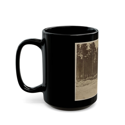 Man Seated On Gabions In Engineer Camp In Front Of Petersburg, Virginia (U.S. Civil War) Black Coffee Mug-The Sticker Space