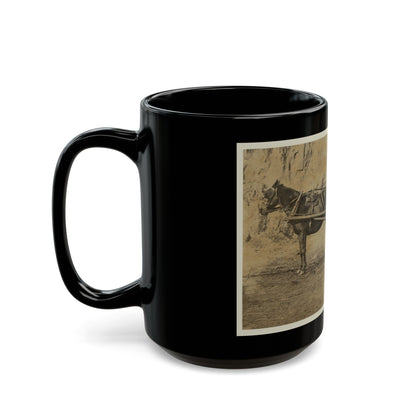 Man Sitting In A Horse Drawn Cart (U.S. Civil War) Black Coffee Mug-The Sticker Space