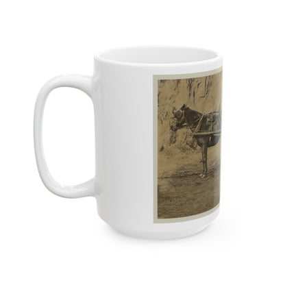 Man Sitting In A Horse Drawn Cart (U.S. Civil War) White Coffee Mug-The Sticker Space