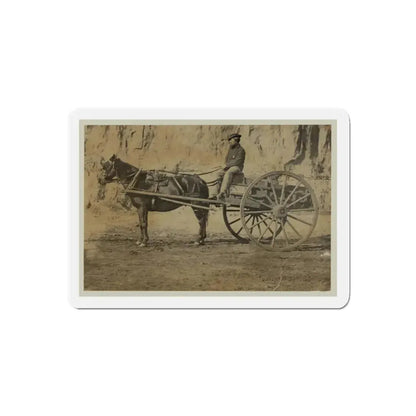 Man Sitting In A Horse Drawn Cart (U.S. Civil War) Refrigerator Magnet 5 Inch Die-Cut - The Sticker Space