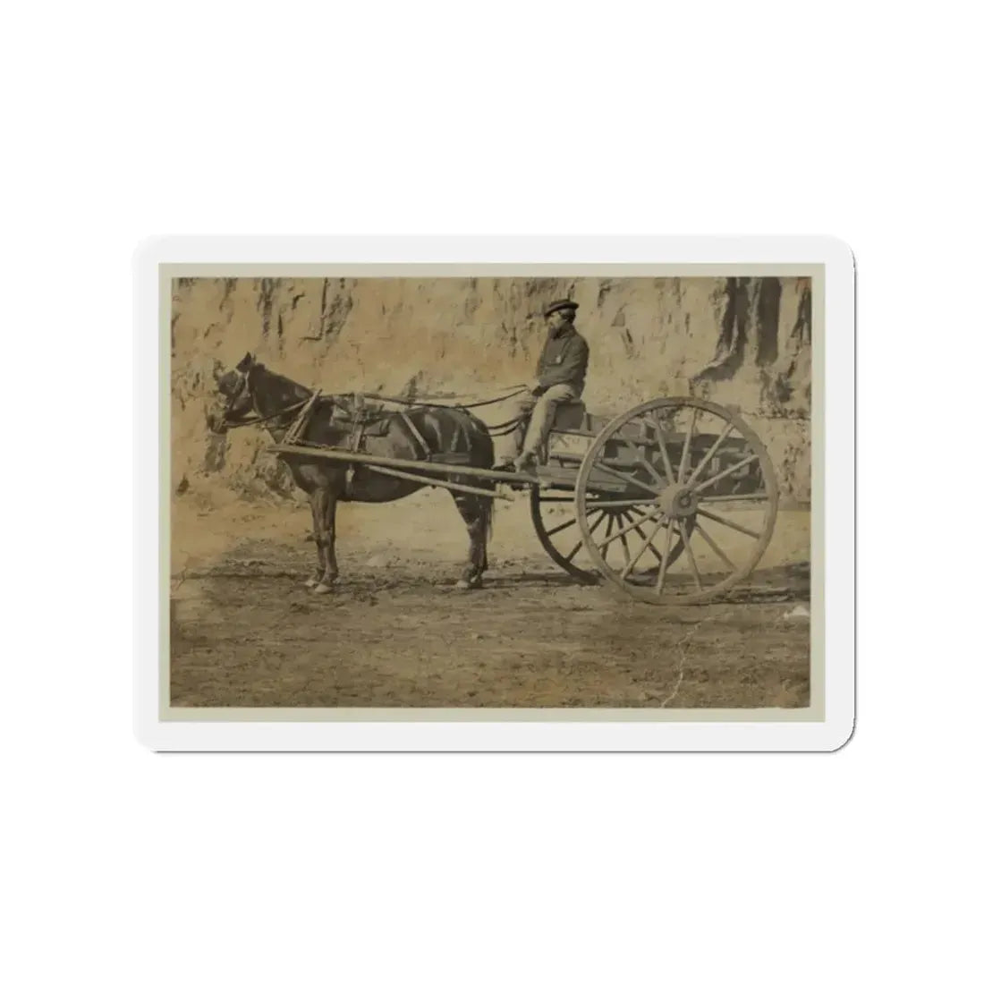 Man Sitting In A Horse Drawn Cart (U.S. Civil War) Refrigerator Magnet - The Sticker Space