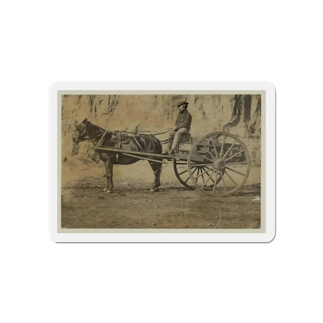 Man Sitting In A Horse Drawn Cart (U.S. Civil War) Refrigerator Magnet - The Sticker Space