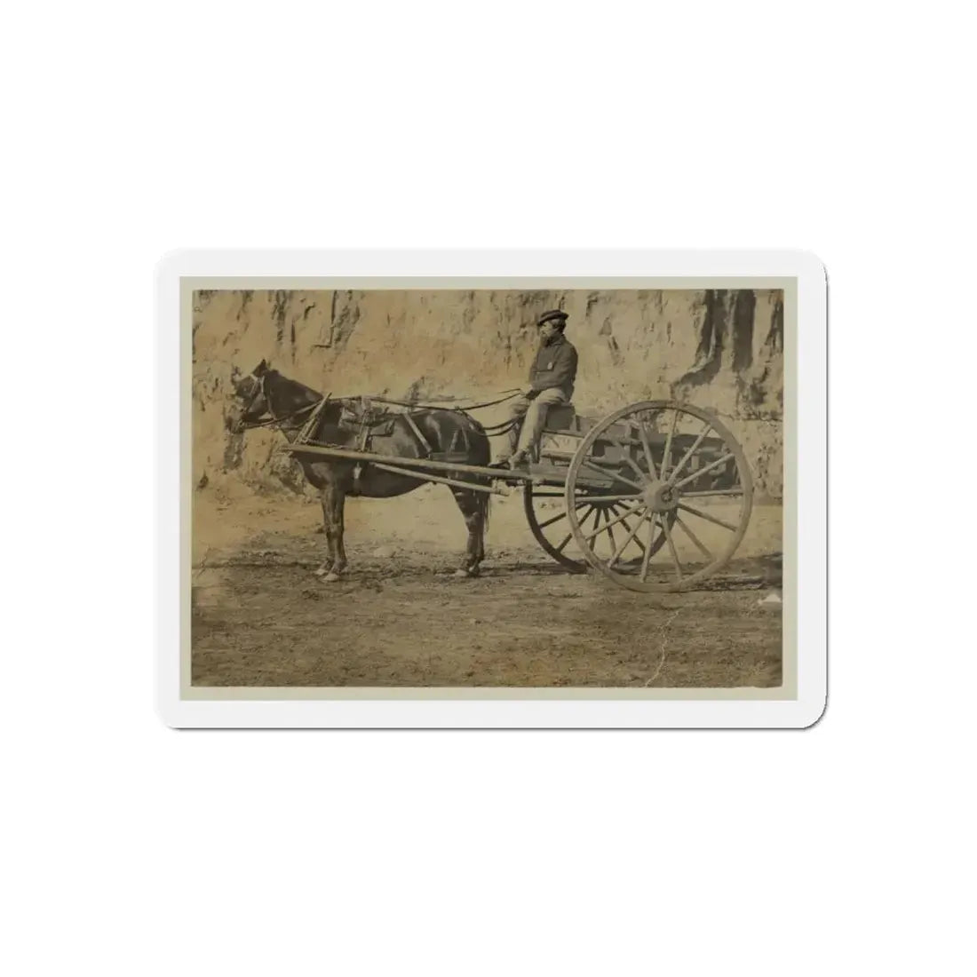 Man Sitting In A Horse Drawn Cart (U.S. Civil War) Refrigerator Magnet - The Sticker Space