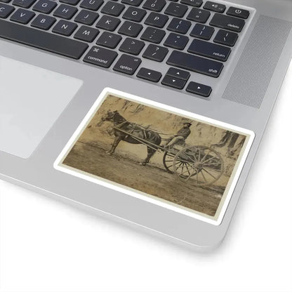 Man Sitting in a Horse Drawn Cart (U.S. Civil War) STICKER Vinyl Kiss-Cut Decal - The Sticker Space