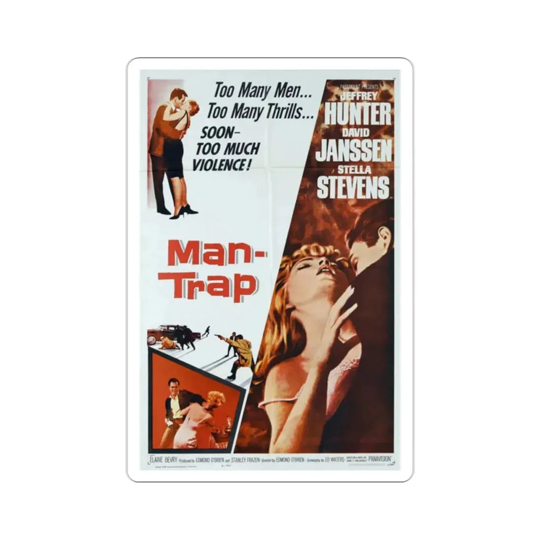 Man Trap 1961 Movie Poster STICKER Vinyl Die-Cut Decal - The Sticker Space