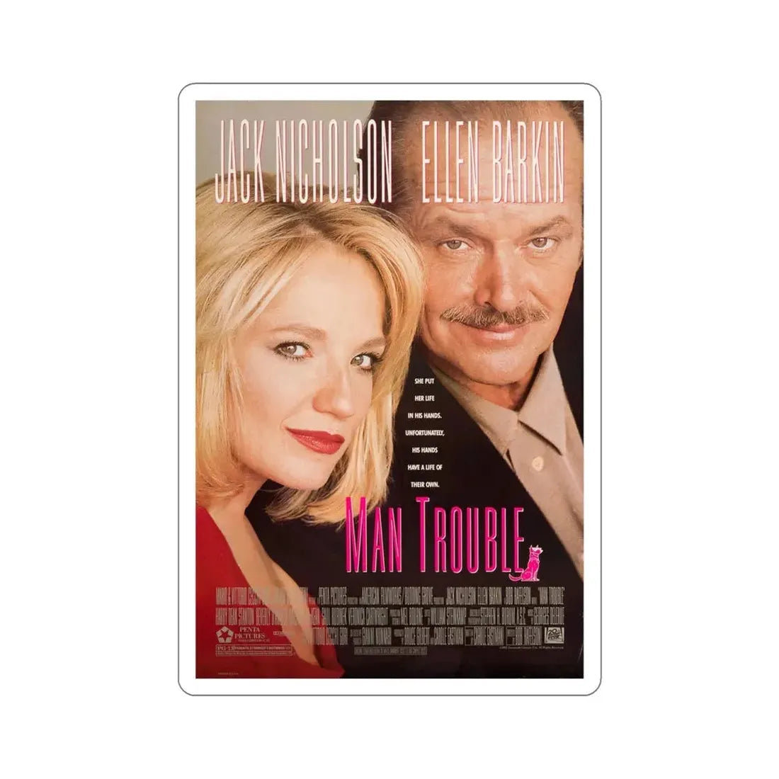 Man Trouble 1992 Movie Poster STICKER Vinyl Die-Cut Decal 6 Inch - The Sticker Space