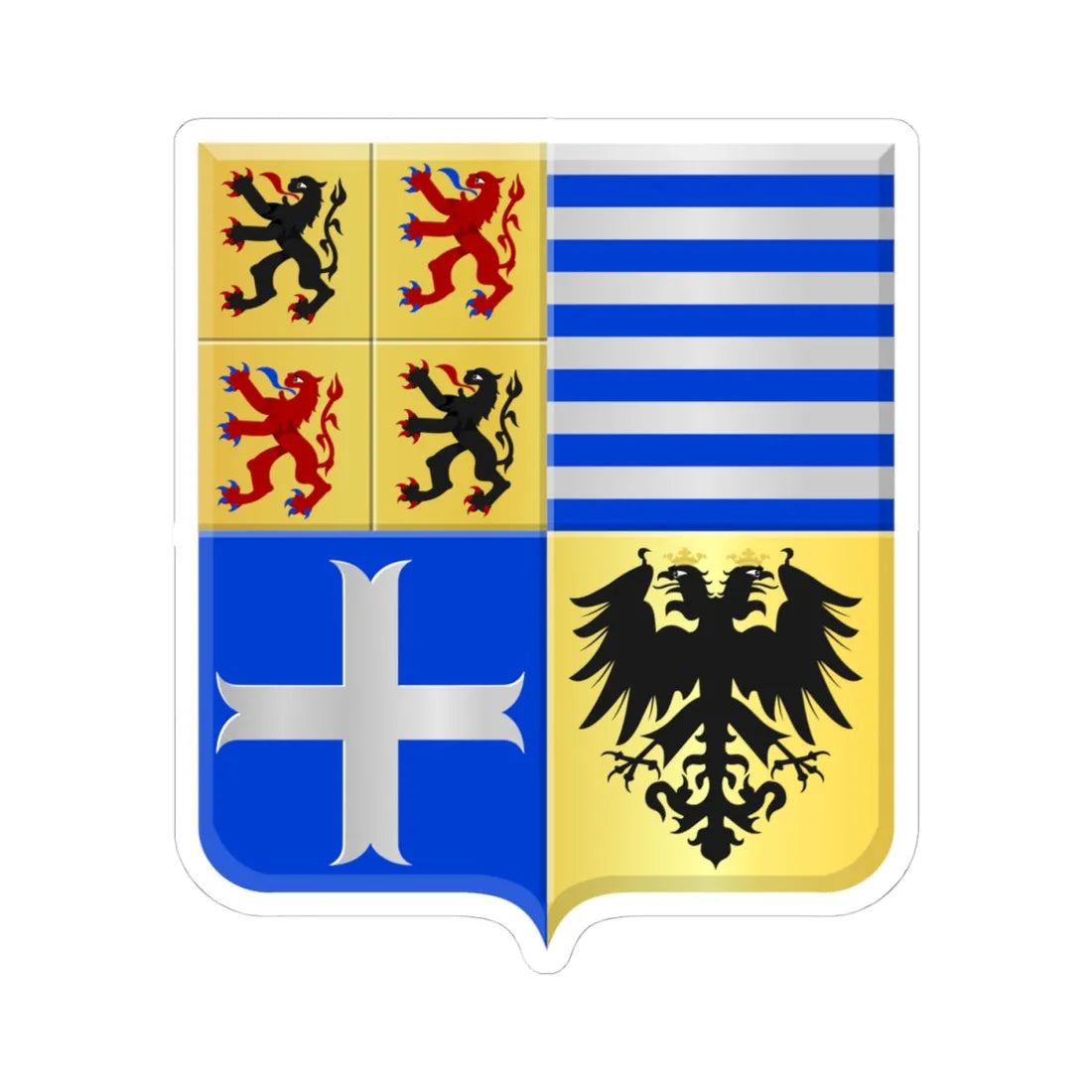 Manage wapen (Belgium) (Coat of Arms) STICKER Vinyl Kiss-Cut Decal 4 Inch White - The Sticker Space