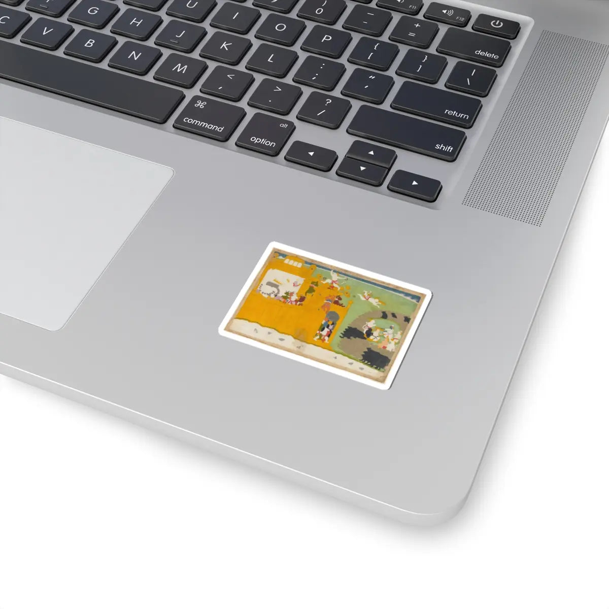 Manaku - The Monkey Leader Angada Steals Ravana's Crown from His Fortress- Folio from the Siege of - ca. 1725 v1 - STICKER Vinyl Kiss-Cut Decal