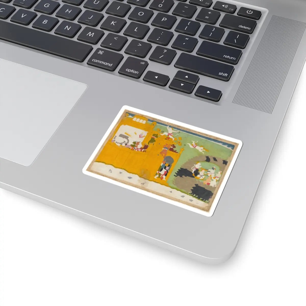 Manaku - The Monkey Leader Angada Steals Ravana's Crown from His Fortress- Folio from the Siege of - ca. 1725 v1 - STICKER Vinyl Kiss-Cut Decal
