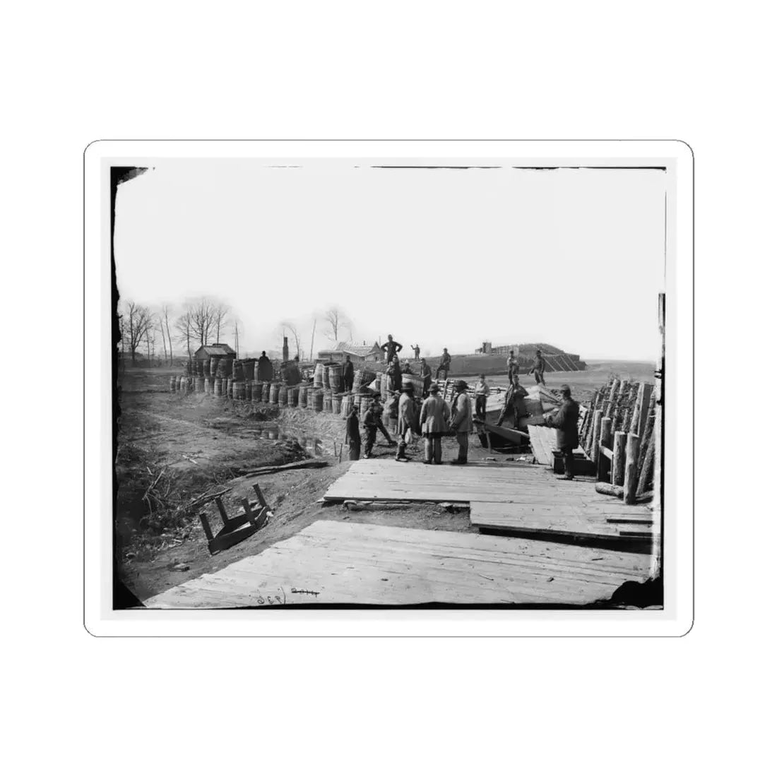 Manassas, Va. Confederate Fortifications, With Federal Soldiers 001 (U.S. Civil War) STICKER Vinyl Kiss-Cut Decal 6 Inch White - The Sticker Space