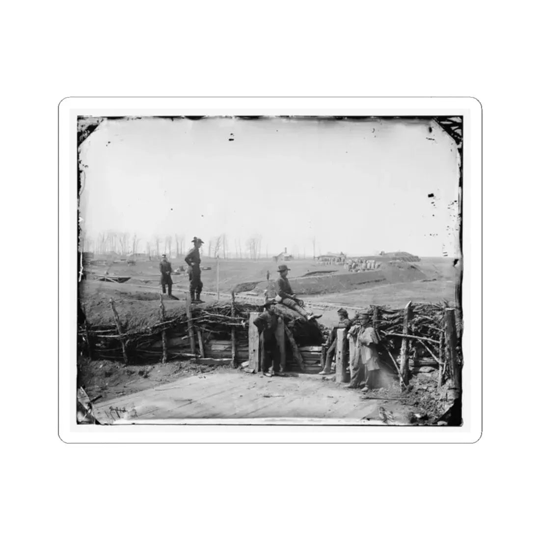 Manassas, Va. Confederate Fortifications, With Federal Soldiers (U.S. Civil War) STICKER Vinyl Kiss-Cut Decal 2 Inch White - The Sticker Space