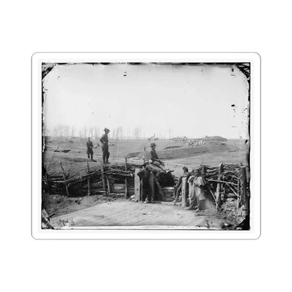 Manassas, Va. Confederate Fortifications, With Federal Soldiers (U.S. Civil War) STICKER Vinyl Kiss-Cut Decal 4 Inch White - The Sticker Space