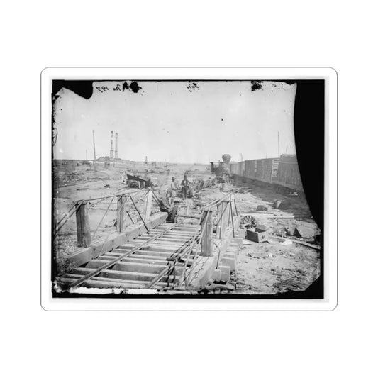 Manassas, Va. Orange and Alexandria Railroad Wrecked by Retreating Confederates (U.S. Civil War) STICKER Vinyl Kiss-Cut Decal 2 Inch White - The Sticker Space
