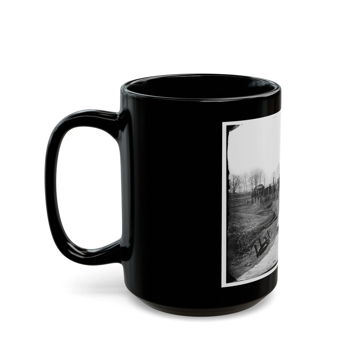 Manassas, Va. Confederate Fortifications, With Federal Soldiers 001 (U.S. Civil War) Black Coffee Mug-The Sticker Space