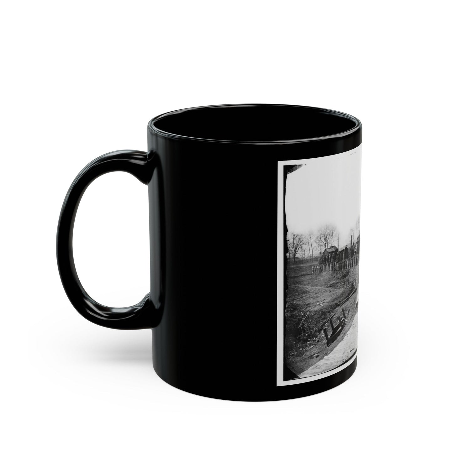 Manassas, Va. Confederate Fortifications, With Federal Soldiers 001 (U.S. Civil War) Black Coffee Mug-The Sticker Space