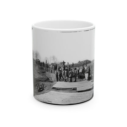 Manassas, Va. Confederate Fortifications, With Federal Soldiers 001 (U.S. Civil War) White Coffee Mug-11oz-The Sticker Space