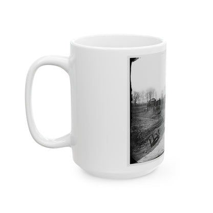 Manassas, Va. Confederate Fortifications, With Federal Soldiers 001 (U.S. Civil War) White Coffee Mug-The Sticker Space