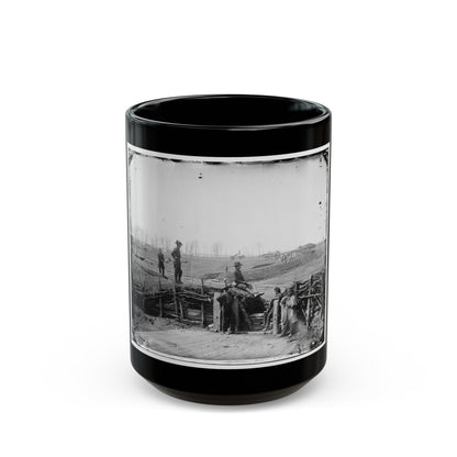 Manassas, Va. Confederate Fortifications, With Federal Soldiers (U.S. Civil War) Black Coffee Mug-15oz-The Sticker Space