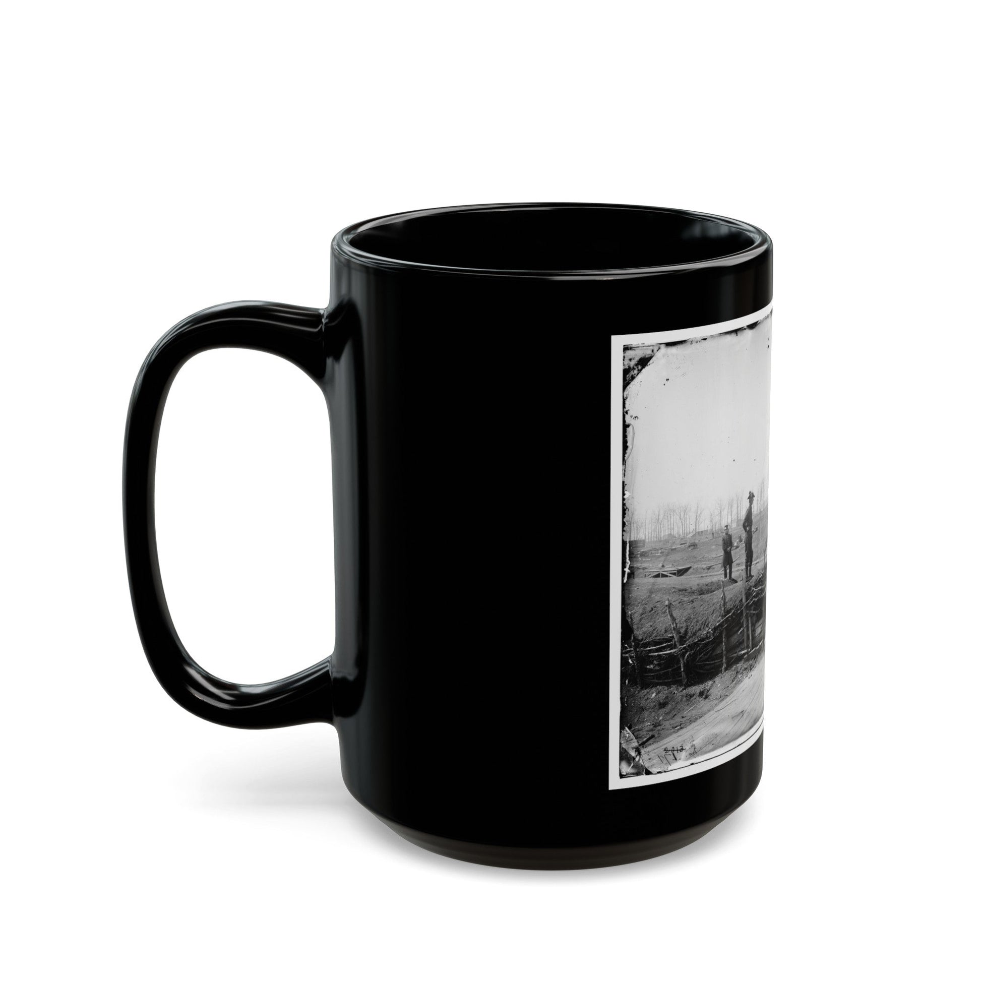 Manassas, Va. Confederate Fortifications, With Federal Soldiers (U.S. Civil War) Black Coffee Mug-The Sticker Space