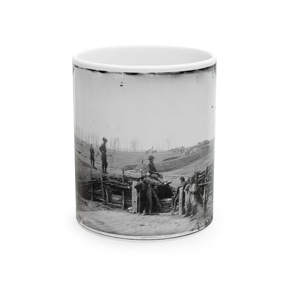 Manassas, Va. Confederate Fortifications, With Federal Soldiers (U.S. Civil War) White Coffee Mug-11oz-The Sticker Space