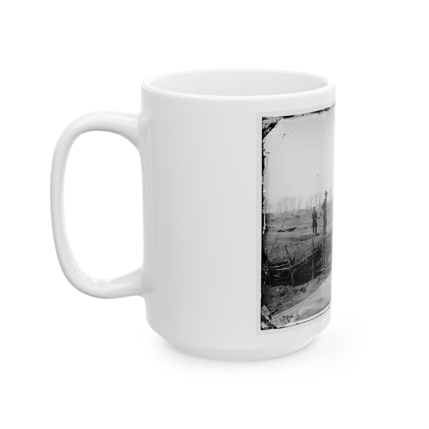 Manassas, Va. Confederate Fortifications, With Federal Soldiers (U.S. Civil War) White Coffee Mug-The Sticker Space