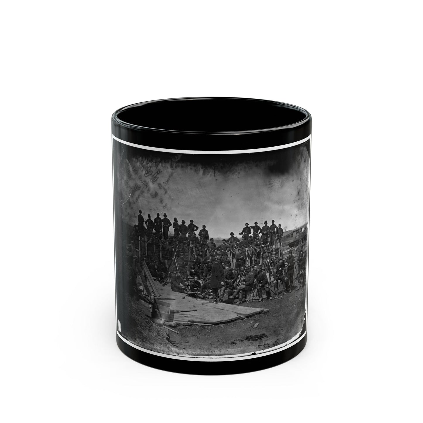 Manassas, Va. Men Of Co. C, 41st New York Infantry (U.S. Civil War) Black Coffee Mug-11oz-The Sticker Space