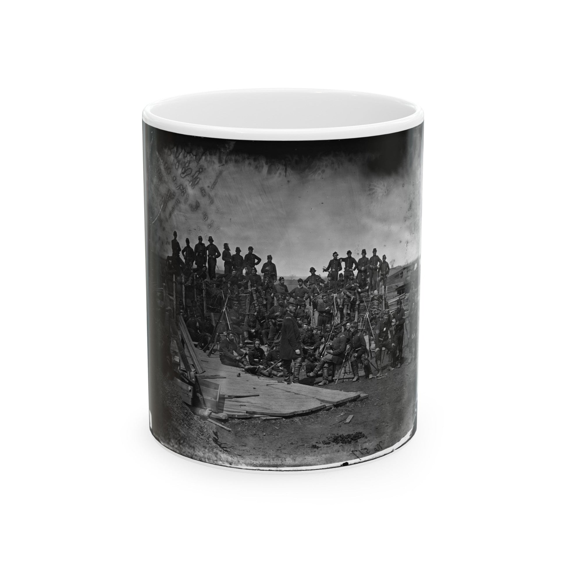 Manassas, Va. Men Of Co. C, 41st New York Infantry (U.S. Civil War) White Coffee Mug-11oz-The Sticker Space