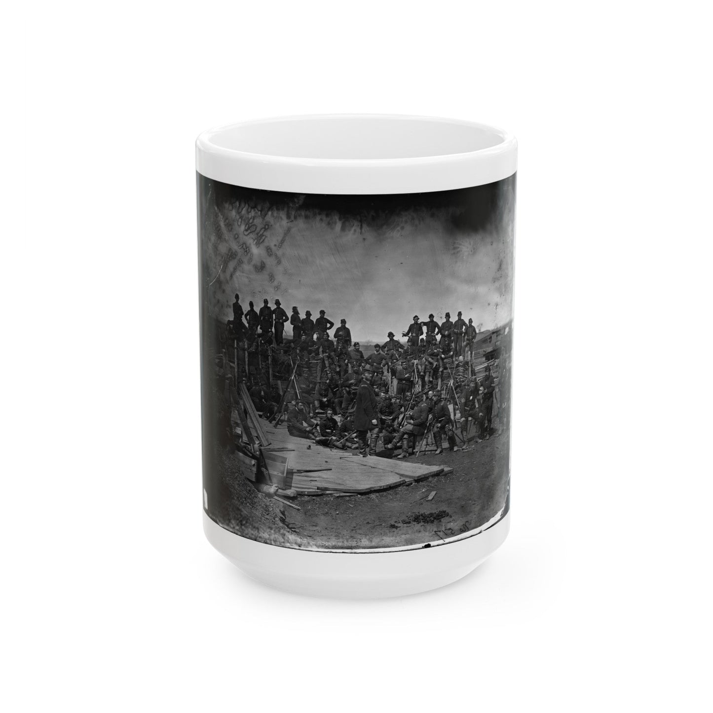 Manassas, Va. Men Of Co. C, 41st New York Infantry (U.S. Civil War) White Coffee Mug-15oz-The Sticker Space