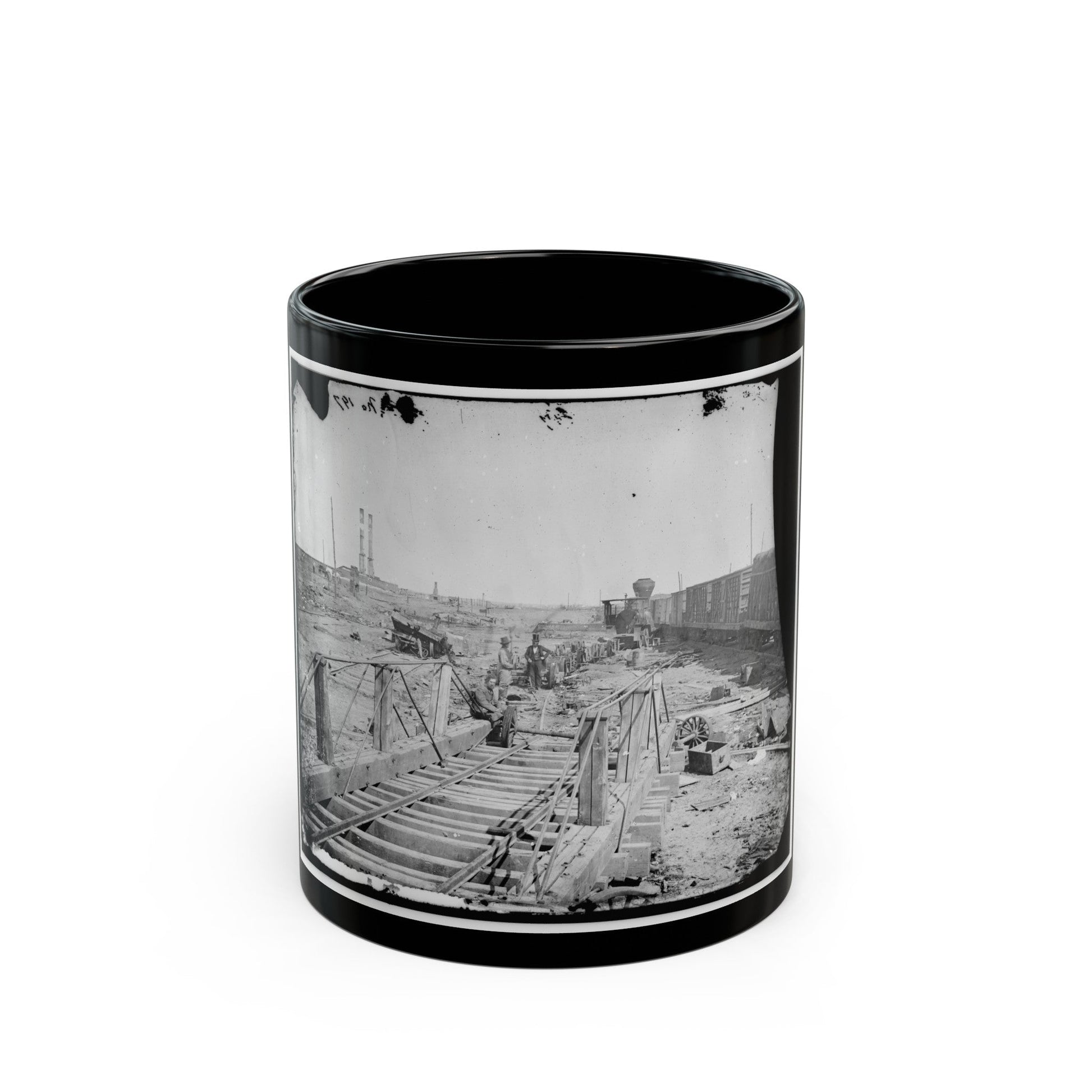 Manassas, Va. Orange And Alexandria Railroad Wrecked By Retreating Confederates (U.S. Civil War) Black Coffee Mug-11oz-The Sticker Space