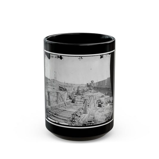 Manassas, Va. Orange And Alexandria Railroad Wrecked By Retreating Confederates (U.S. Civil War) Black Coffee Mug-15oz-The Sticker Space