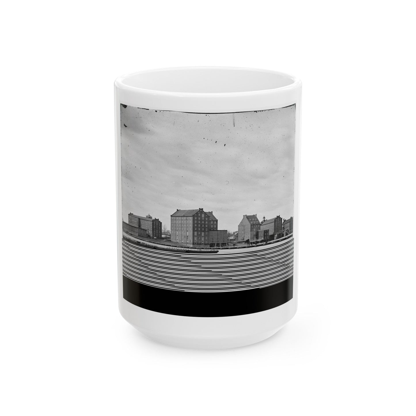 Manchester, Va. Factories On The James Opposite Richmond (U.S. Civil War) White Coffee Mug-15oz-The Sticker Space