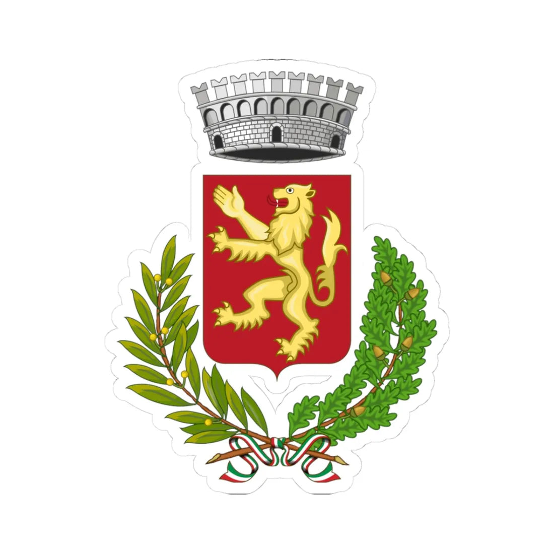 Manciano-Stemma (Italy) (Coat of Arms) STICKER Vinyl Kiss-Cut Decal 3 Inch White - The Sticker Space