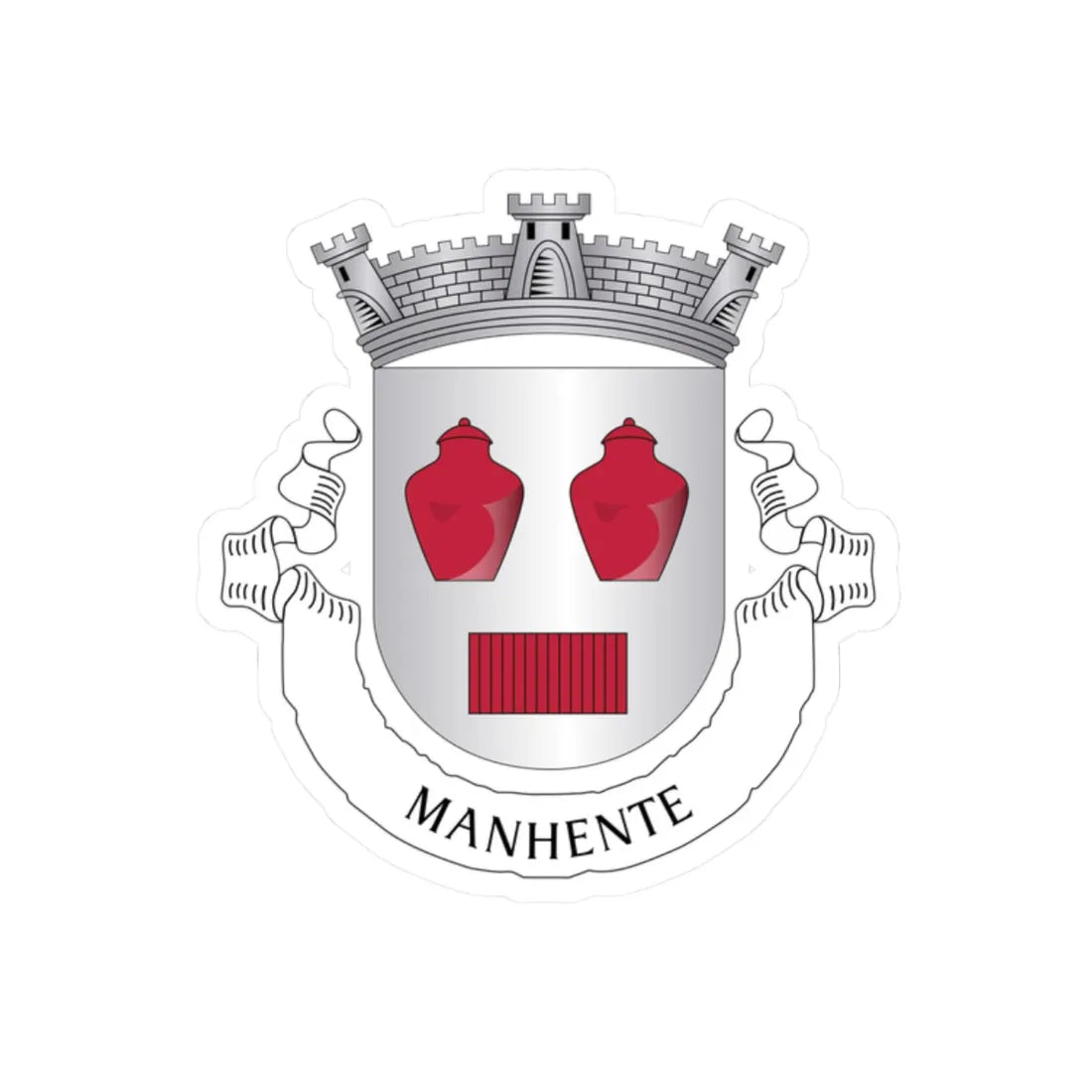 Manhente (Portugal) (Coat of Arms) STICKER Vinyl Kiss-Cut Decal 2 Inch White - The Sticker Space