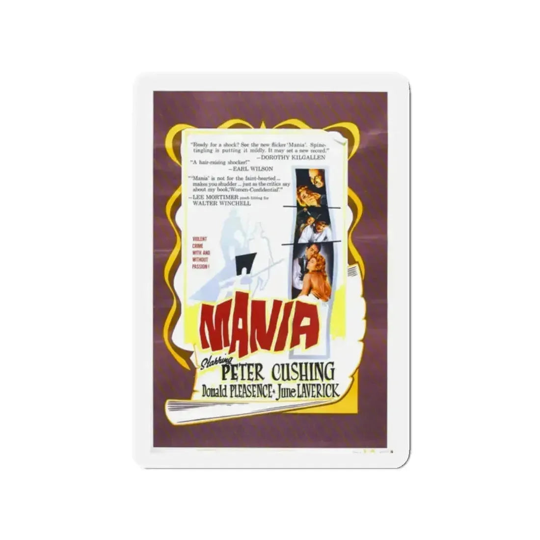 MANIA 1960 Movie Poster - Refrigerator Magnet 2 Inch Die-Cut - The Sticker Space