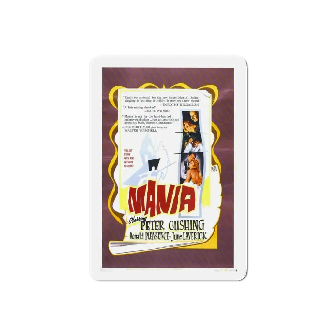 MANIA 1960 Movie Poster - Refrigerator Magnet - The Sticker Space