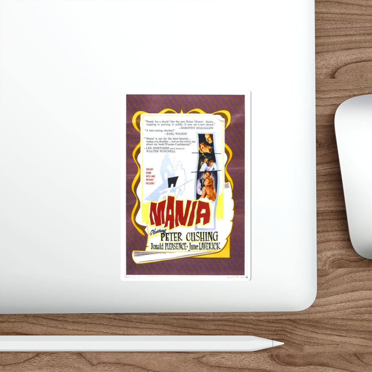 MANIA 1960 Movie Poster STICKER Vinyl Die-Cut Decal-The Sticker Space