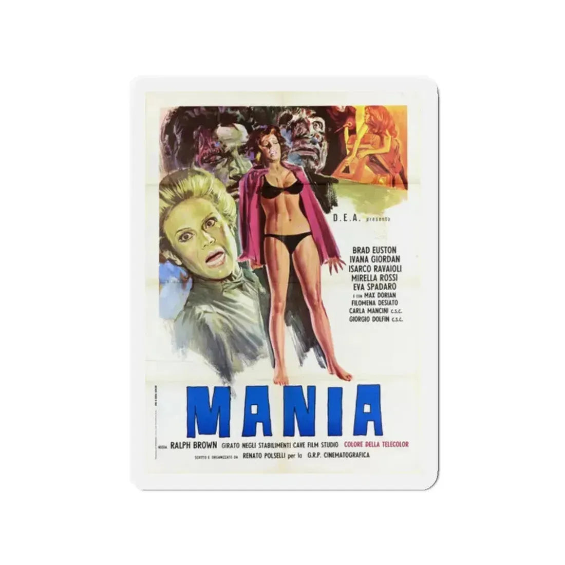 MANIA 1974 Movie Poster - Refrigerator Magnet 2 Inch Die-Cut - The Sticker Space