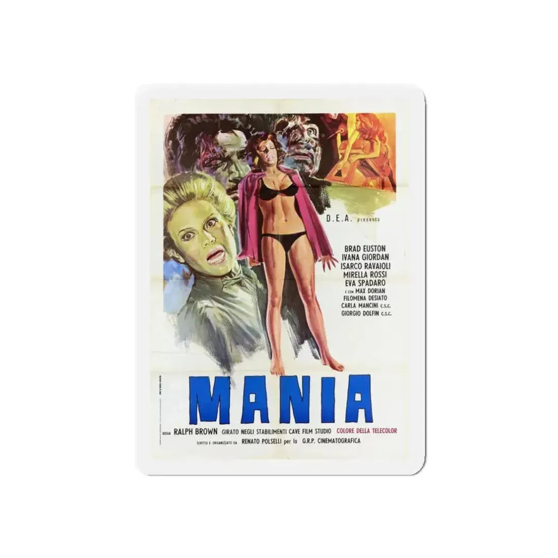 MANIA 1974 Movie Poster - Refrigerator Magnet 3 Inch Die-Cut - The Sticker Space