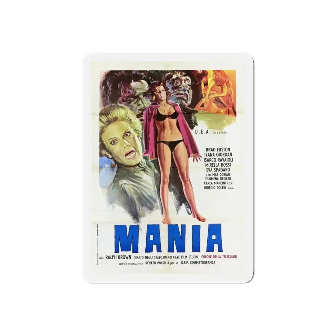 MANIA 1974 Movie Poster - Refrigerator Magnet 4 Inch Die-Cut - The Sticker Space